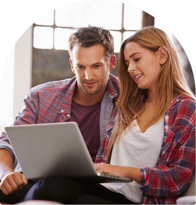 Couple with laptop