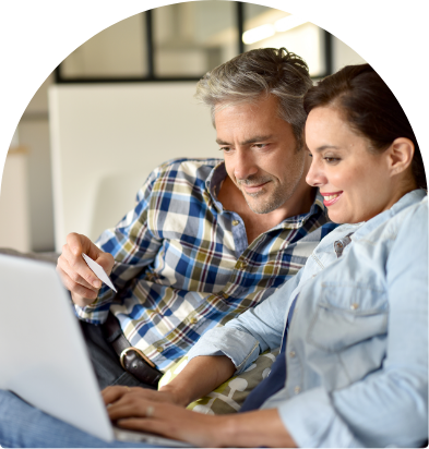 Couple with laptop