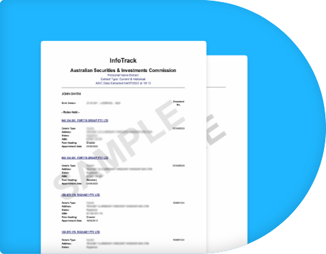 Sample document of ASIC Current and Historical Personal Name Extract