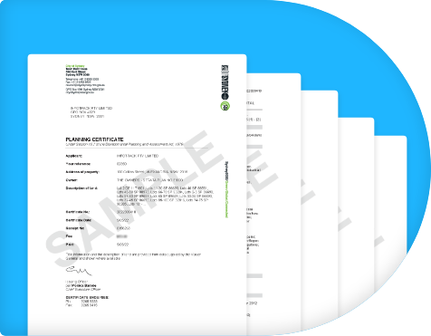 Sample document of Section 10.7 (2) Planning Certificate