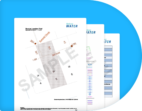 Sample document of Sydney Water Service Location Print