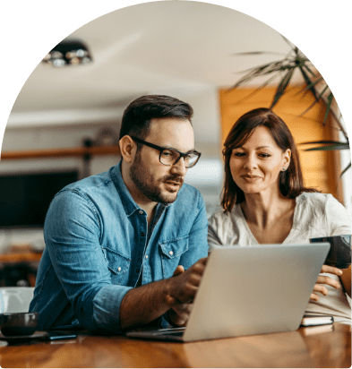 Couple with laptop