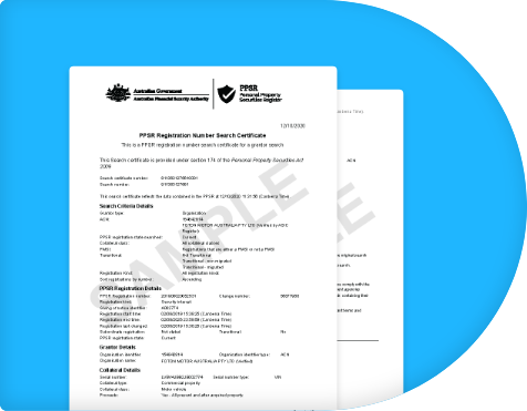 Sample document of VIN Check