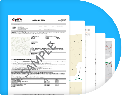 Sample report for dial before you dig
